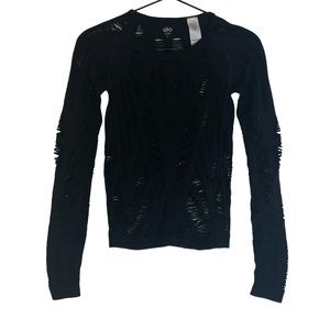Alo Yoga Wanderer Black Long Sleeve Top - Small